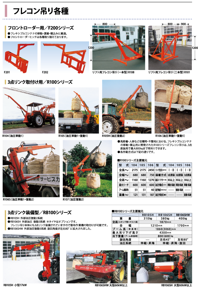 各種フレコン吊り - 株式会社アトム農機